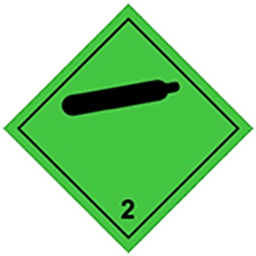 Наклейка Класс 2.2 Невоспламеняющиеся нетоксичные газы 300 х 300 мм