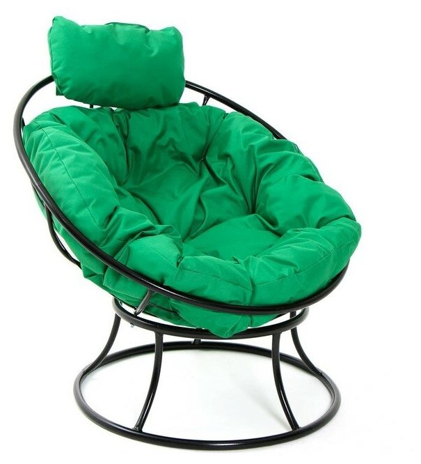Кресло "Папасан" мини, с зелёноё подушкой, 81х68х77см - фотография № 5