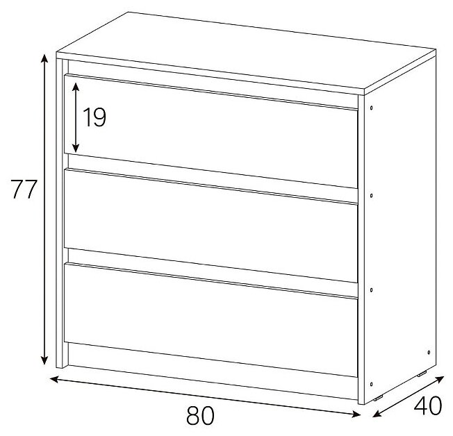 Комод Интерьер-Центр Айден 800 белый 80x40x77 см - фотография № 4