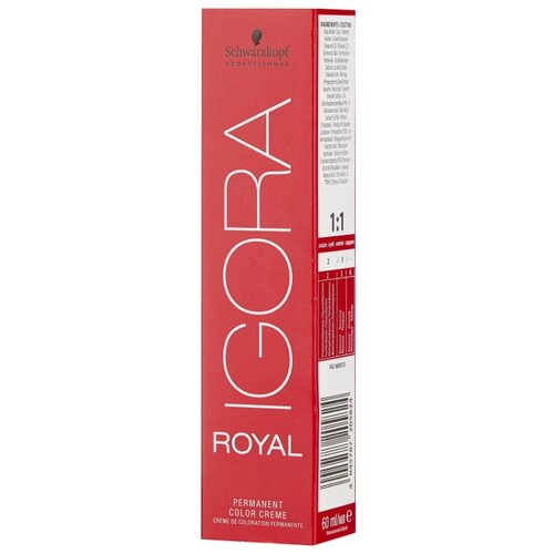 фото Schwarzkopf professional igora royal краситель для волос, 60 мл, 1-0 черный натуральный