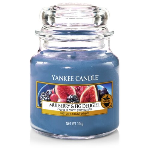 фото Yankee candle / свеча маленькая в стеклянной банке инжир и ежевика mulberry & fig delight 104гр / 25-45 часов