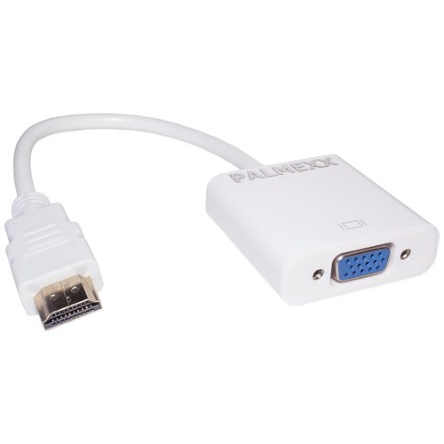 Кабель-адаптер PALMEXX HDMI - VGA белый кабель адаптер palmexx hdmi vga с передачей звука белый