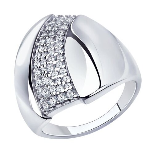 фото Diamant кольцо из серебра с фианитами 94-110-00676-1, размер 18