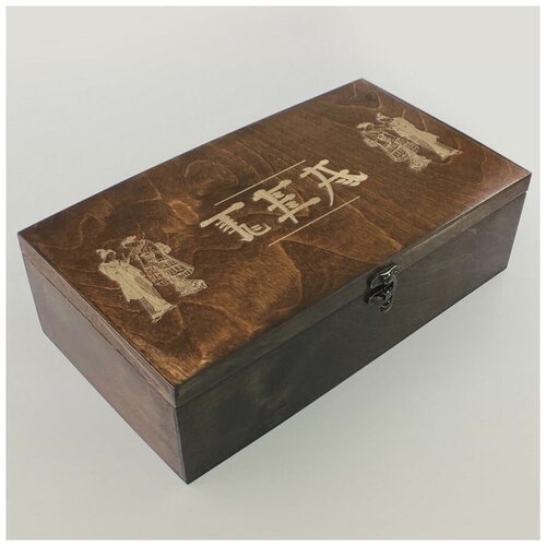 Коробка для чайных пакетиков Чайница из дерева, 8 отделений с узором азия, китай, девушка, самурай, гейша - 137