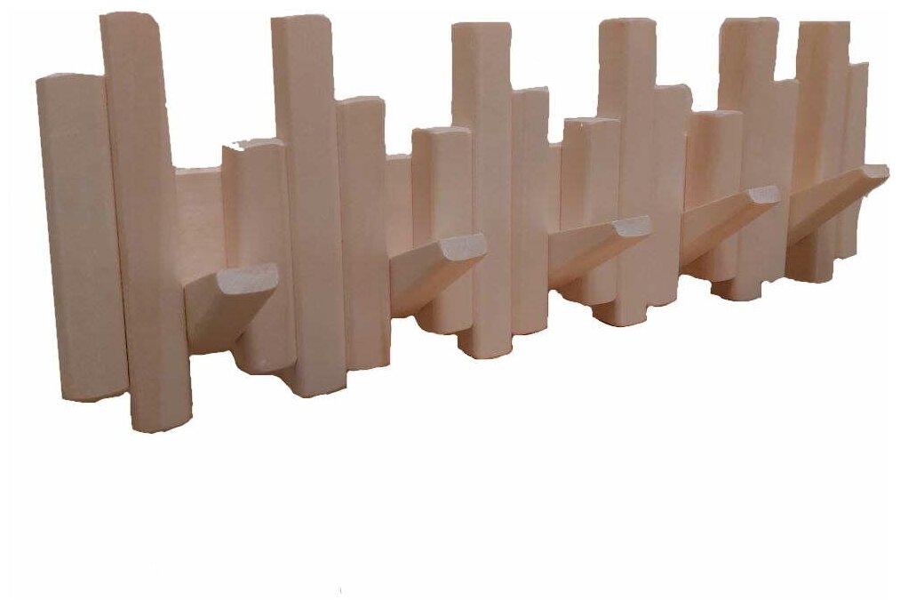 Вешалка настенная деревянная со складными крючками, вешалка складная настенная - фотография № 1
