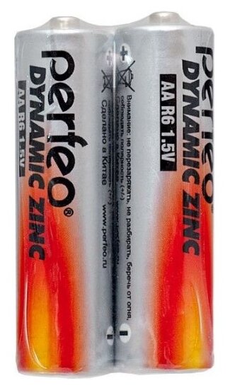 Батарейка AA солевая Perfeo R6/2SH Dynamic Zinc 2 шт