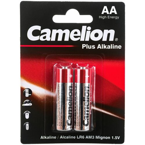 Элемент питания Camelion Plus Alkaline LR6-BP2 LR6 BL2, 24шт camelion lr 6 plus alkaline bl 2 lr6 bp2 батарейка 1 5в 2 шт в уп ке