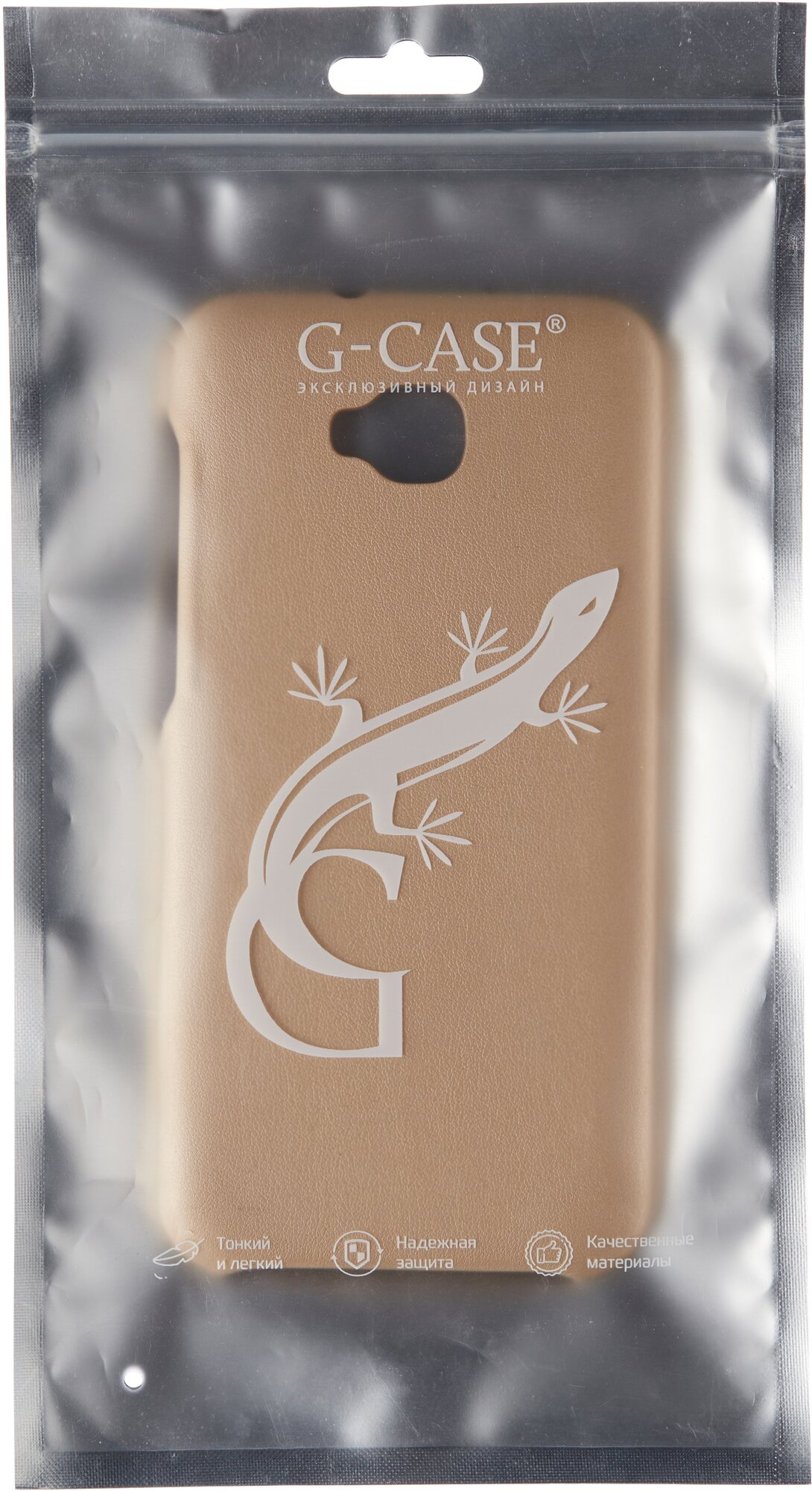 Чехол-накладка G-Case Slim Premium для смартфона ASUS ZenFone 4 Selfie ZD553KL, Искусственная кожа, Золотистый GG-880 - фото №3