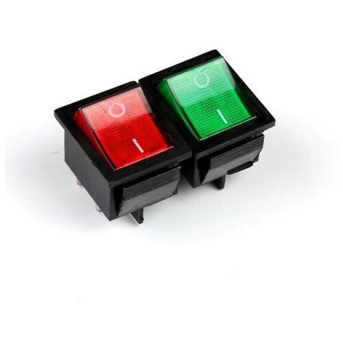 Кнопка - выключатель, квадратный, с подсветкой, микс клавишный переключатель двухпозиционный on off с фиксацией с подсветкой 3 контакта