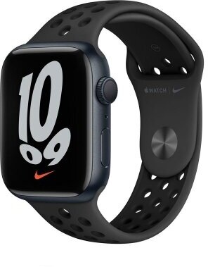 Умные часы Apple Watch Series 7 GPS 41mm Aluminium with Nike Sport Band (MKN43), черный