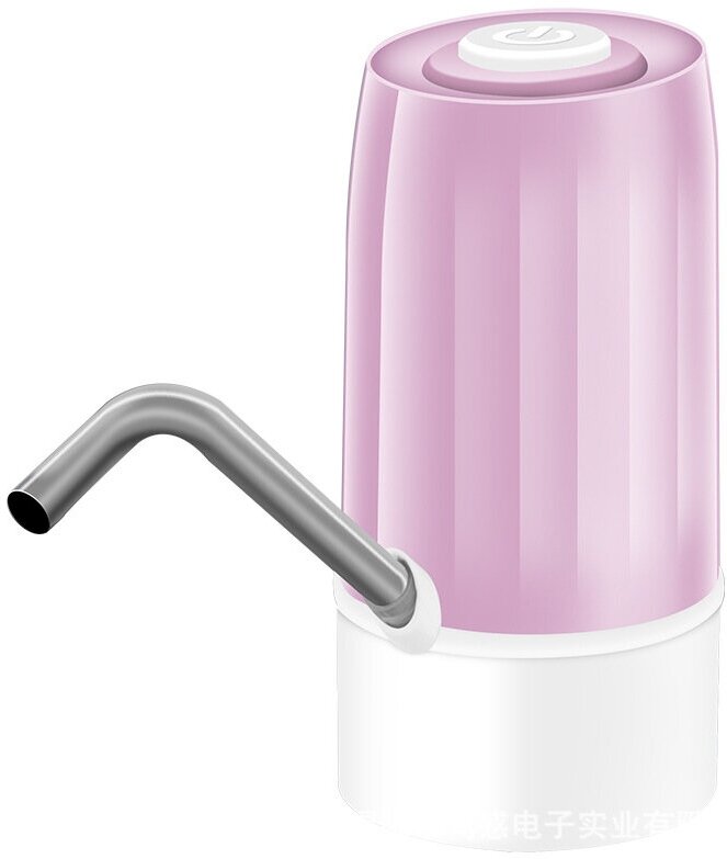 Помпа для воды электрическая/ Электрический диспенсер для воды/ Аккумуляторный насос для воды куллера, розовая - фотография № 1