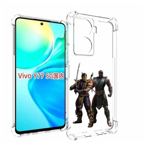 чехол mypads mortal kombat scorpion для vivo y76 5g задняя панель накладка бампер Чехол MyPads Mortal-Kombat-1 для Vivo Y77 5G задняя-панель-накладка-бампер