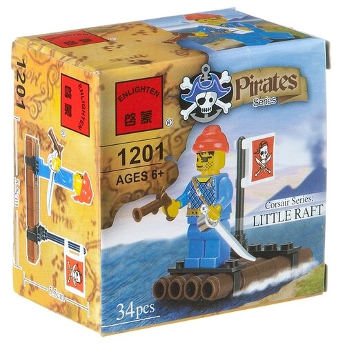 Конструктор Qman Pirates 1201 Плот, 34 дет. конструктор playmobil pirates 5655 пиратский плот 22 дет