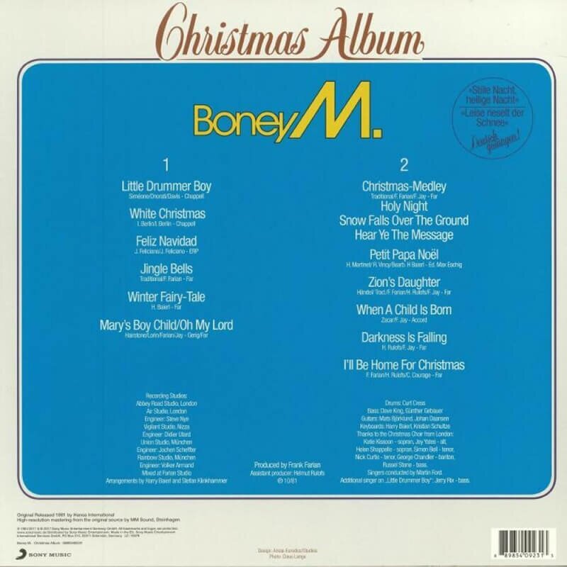 Boney M. - Christmas Album Виниловая пластинка Sony Music - фото №3