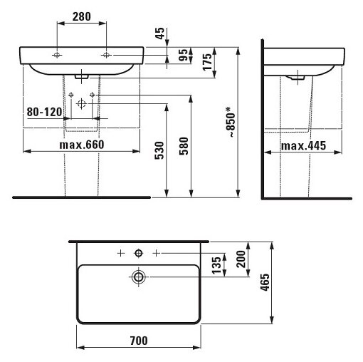 Раковина для ванной Laufen PRO S белый (8.1096.7.000.104.1) - фотография № 7