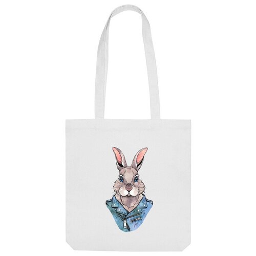 Сумка шоппер Us Basic, белый сумка кролик в куртке косухе оранжевый