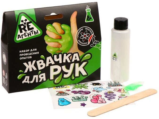 Научно-познавательный набор Жвачка для рук, зелeный