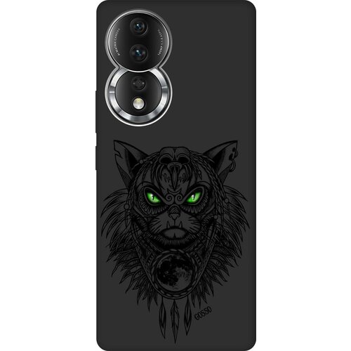 Матовый Soft Touch силиконовый чехол на Honor 80 / Хонор 80 с 3D принтом Shaman Cat черный матовый soft touch силиконовый чехол на honor 80 хонор 80 с 3d принтом colorful parrot черный