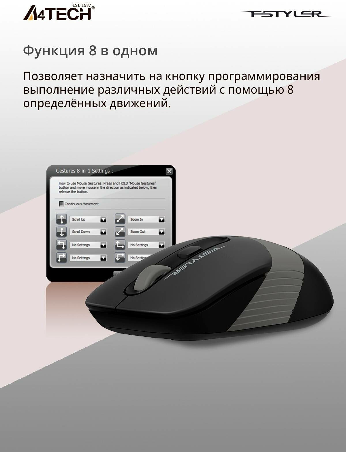 Мышь A4 Fstyler , оптическая, беспроводная, USB, черный и оранжевый - фото №3