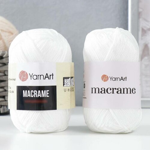 Пряжа-шнур YarnArt Macrame, 100% полиэстер, 130 м/90 гр, (154 белый)