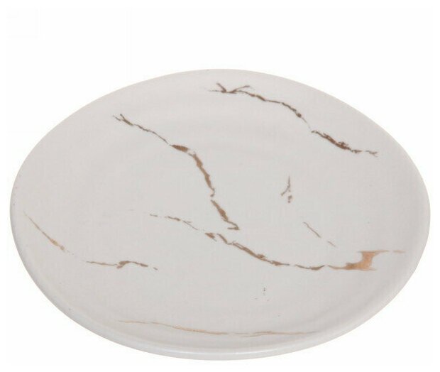 Тарелка керамическая 16,3см, "белый мрамор" посуда для дома блюдо праздничное керамика камень