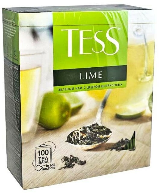 Чай зеленый Tess Lime 100 пак ОРИМИ - фото №7