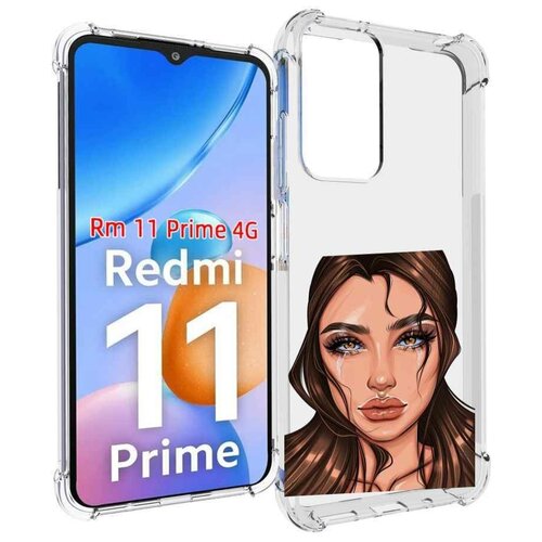 Чехол MyPads плачущая-девушка женский для Xiaomi Redmi 11 Prime 4G задняя-панель-накладка-бампер
