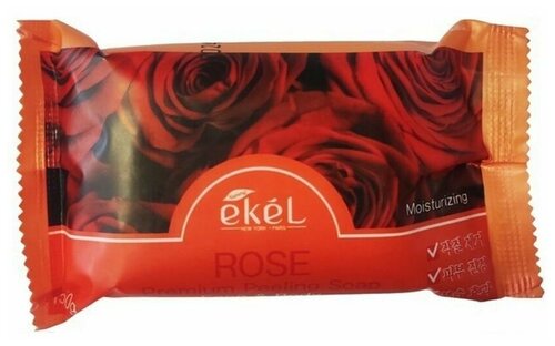 Ekel Мыло косметическое с экстрактом розы, Peeling Soap Rose, 150 грамм,