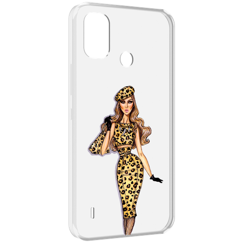 Чехол MyPads леопардовое платье женский для Itel A48 задняя-панель-накладка-бампер чехол mypads леопардовое платье женский для asus zenfone 9 ai2202 задняя панель накладка бампер
