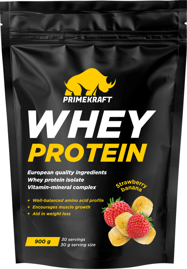 Протеин сывороточный со вкусом Банановый йогурт дойпак Whey Primekraft/Праймкрафт 500г ООО ПРАЙМ-КРАФТ - фото №4