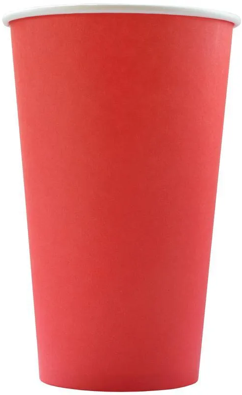 Набор одноразовых бумажных стаканов, 400 мл, 50 шт, красные, однослойные; для кофе, чая, холодных и горячих напитков - фотография № 9