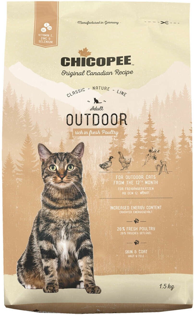 Chicopee CNL Cat Adult Outdoor сухой корм для кошек, бывающих на улице, с птицей - 1,5 кг