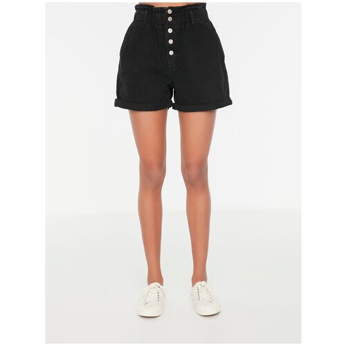 фото Шорты trendyol женские, модель: twoss20sr0319, цвет: black, размер: 40
