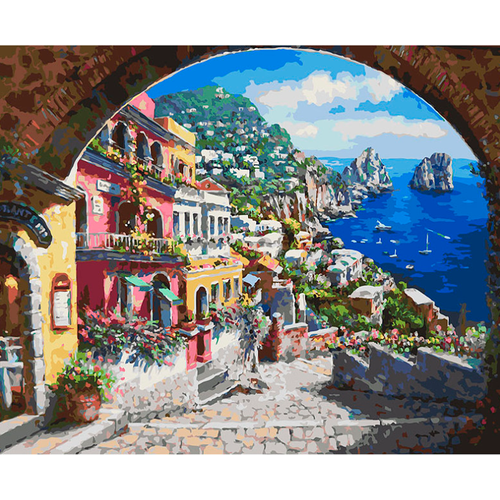 Белоснежка Картина по номерам Лестница к морю (102-АВ), 40 x 50 см, разноцветный картина по номерам лестница к морю 40 50 белоснежка