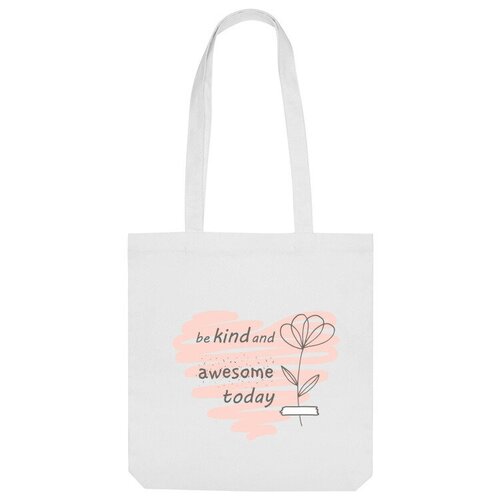 фото Сумка «прозрачный нежный цветок, сердце и надпись» (белый) us basic