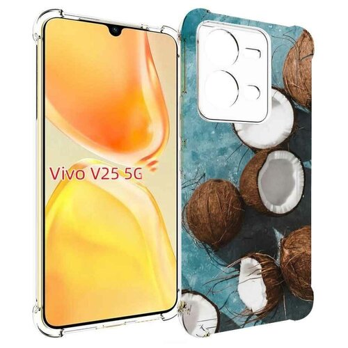 Чехол MyPads красивые-кокосы для Vivo V25 5G / V25e задняя-панель-накладка-бампер