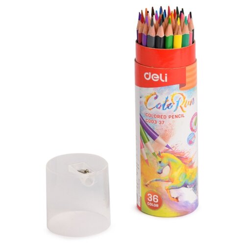 Карандаши Deli Color Run с точилкой 36 цветов EC00337