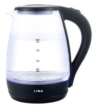 Чайник электрическикй (LIRA LR 0105 стекло/черный (00-00010818))
