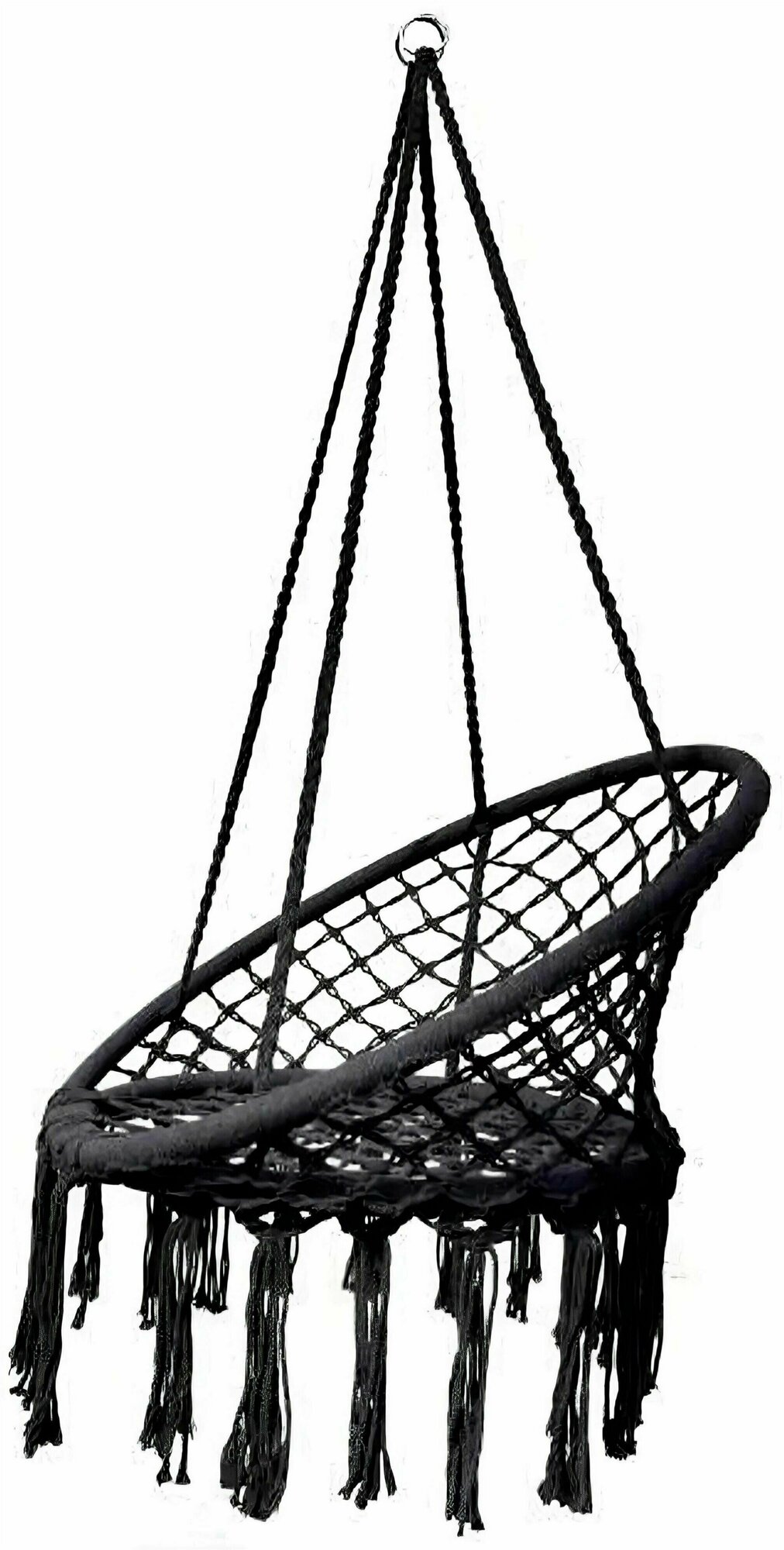 Кресло гамак подвесное, Кресло качели, для дачи, для сада, 82x131 см, темно - серый - фотография № 8