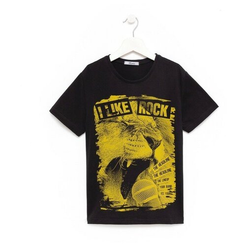 фото Футболка для мальчика, цвет чёрный, рост 134-140 см luneva