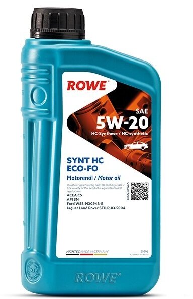 HC-синтетическое моторное масло ROWE Hightec Synt HC ECO-FO SAE 5W-20, 1 л