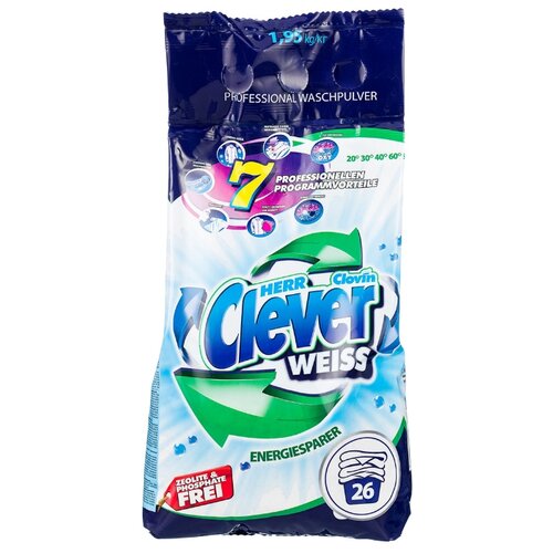 фото Стиральный порошок Clever Weiss 1.95 кг пластиковый пакет