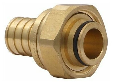 фото Переходник сантехнический аксиальный под евроконус с накидной гайкой 16*2.2-3/4" латунный Ver-pro