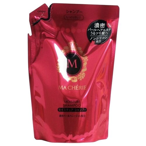 SHISEIDO Бессиликоновый увлажняющий шампунь Ma Cherie для волос с цветочно-фруктовым ароматом, сменная упаковка 380 мл.