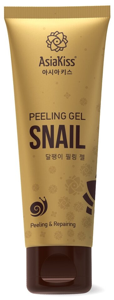 Пилинг-гель для лица AsiaKiss snail peeling gel с экстрактом слизи улитки 180мл Green COS - фото №7