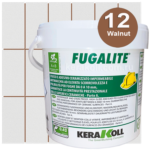 Kerakoll Fugalite Eco 12 Walnut 3kg эпоксидная затирка для швов kerakoll fugalite eco 09 caramel 3kg эпоксидная затирка для швов