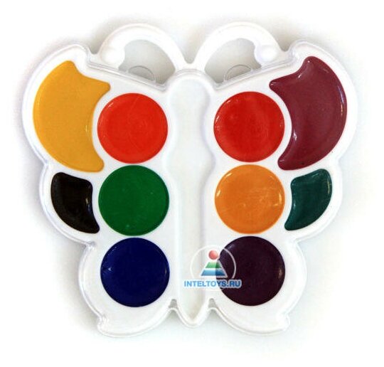 Акварель медовая «Бабочка» 10 цветов (без кисточки)