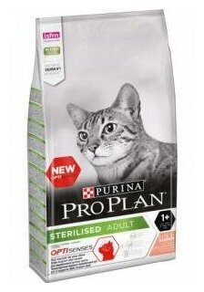 PURINA Pro Plan Sterilised Optisenses Сухой корм д/стерилиз кошек Здоровье орг чувств Лосось