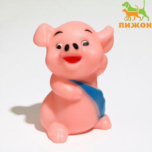 Игрушка пищащая Веселая свинка - Обжорка для собак, 9 см