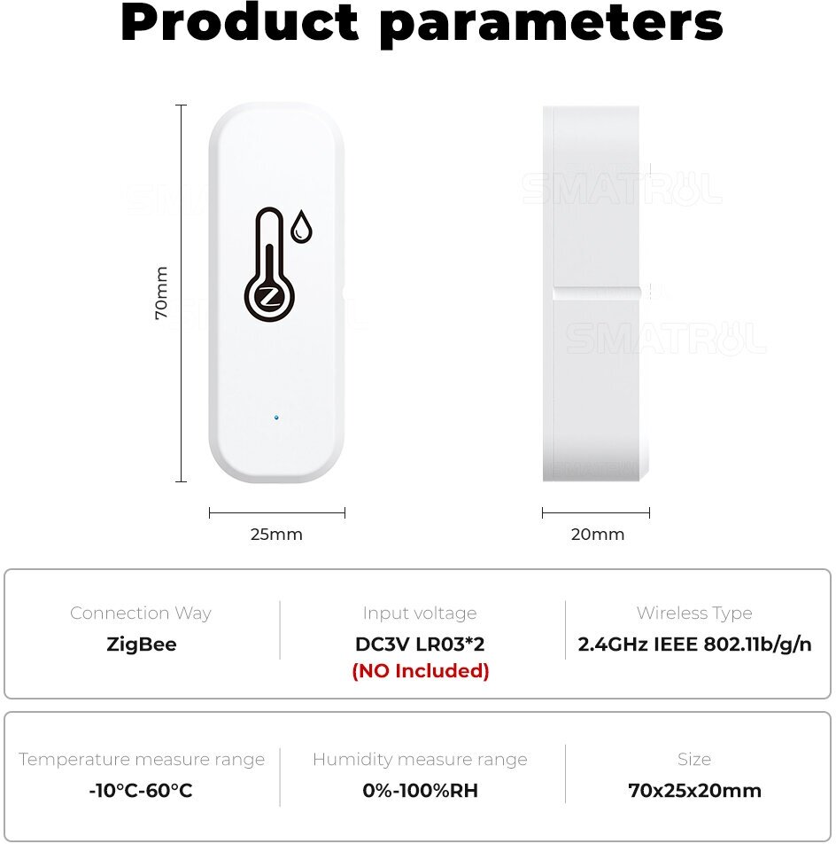 Датчик температуры и влажности ZigBee Easy Tech mini/ гигрометр и термометр 2в1